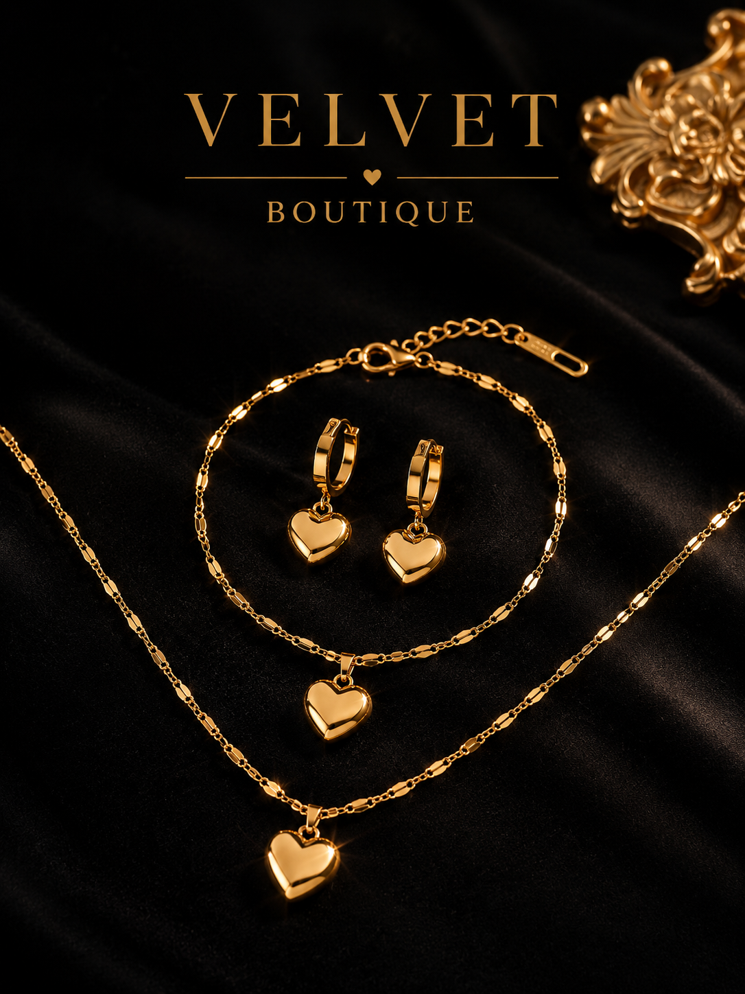 Ensembles velvet coeur  doré discret